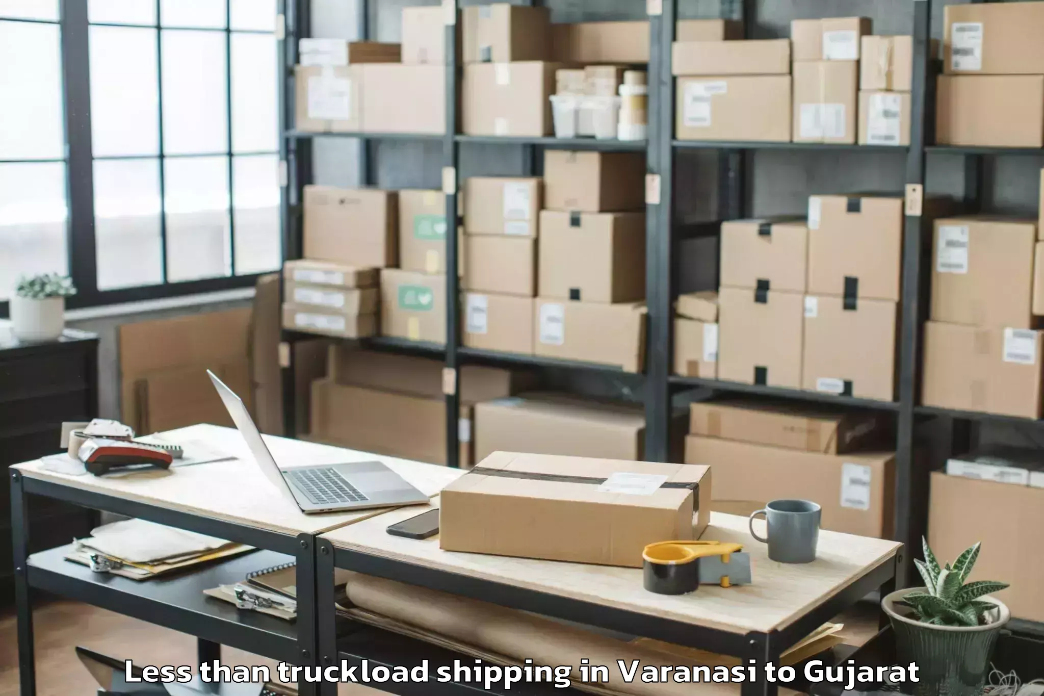 Get Varanasi to Hansot Less Than Truckload Shipping